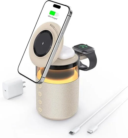 3-in-1 Bluetooth Speaker & Wireless Charging Night Lamp