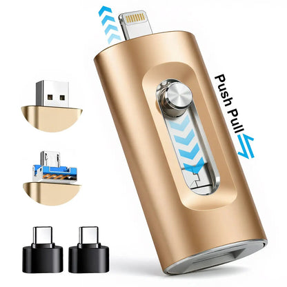 🎁 Hot Sale Promotion 49% OFF🔥4-in-1 USB3.0 OTG Flash Drive with Type-C Adapter