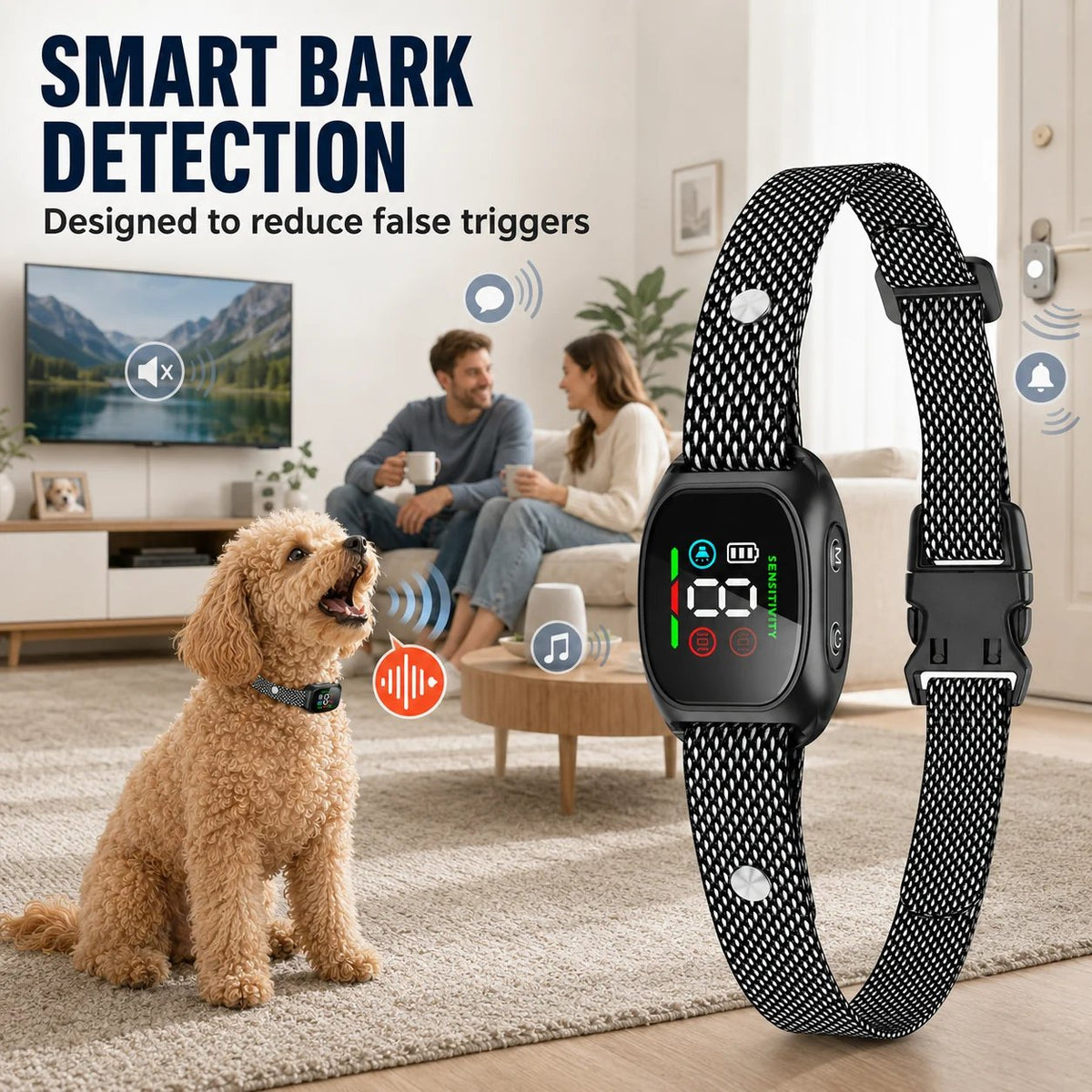 🛡️🐾 Anti Bark Collar – Smart anti‑false triggering filters out other barks. IP67 waterproof & USB rechargeable – worry‑free training anywhere! 💦✅