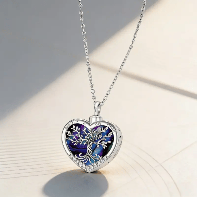 🌓Last Day 49% OFF-🌳❤️Heart Tree of Life Cremation Memorial Pendant | symbolizing the eternal continuity of life and love.