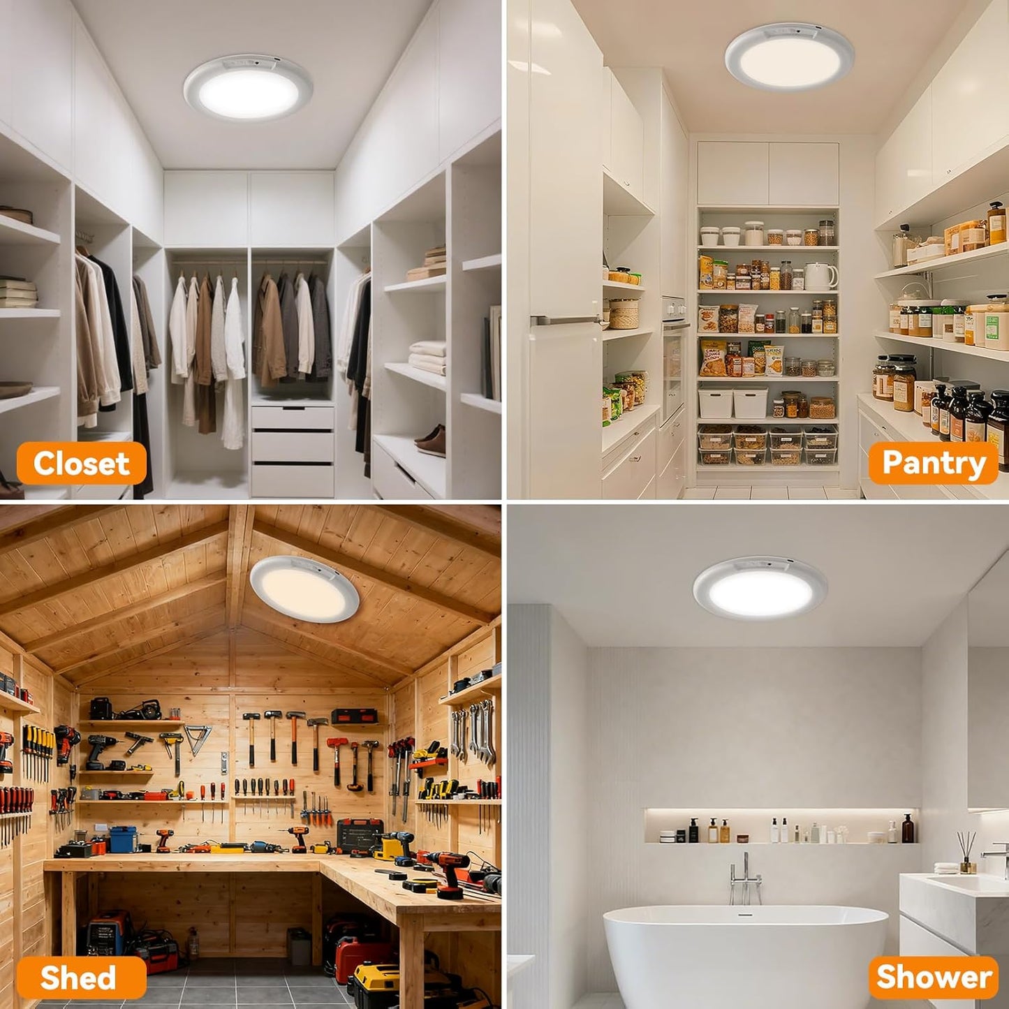 💡Rechargeable Magnetic Wireless Motion Sensor Ceiling Light with Remote