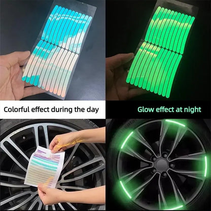 Car reflective stickers, glow-in-the-dark stickers for nighttime riding, reflective strips
