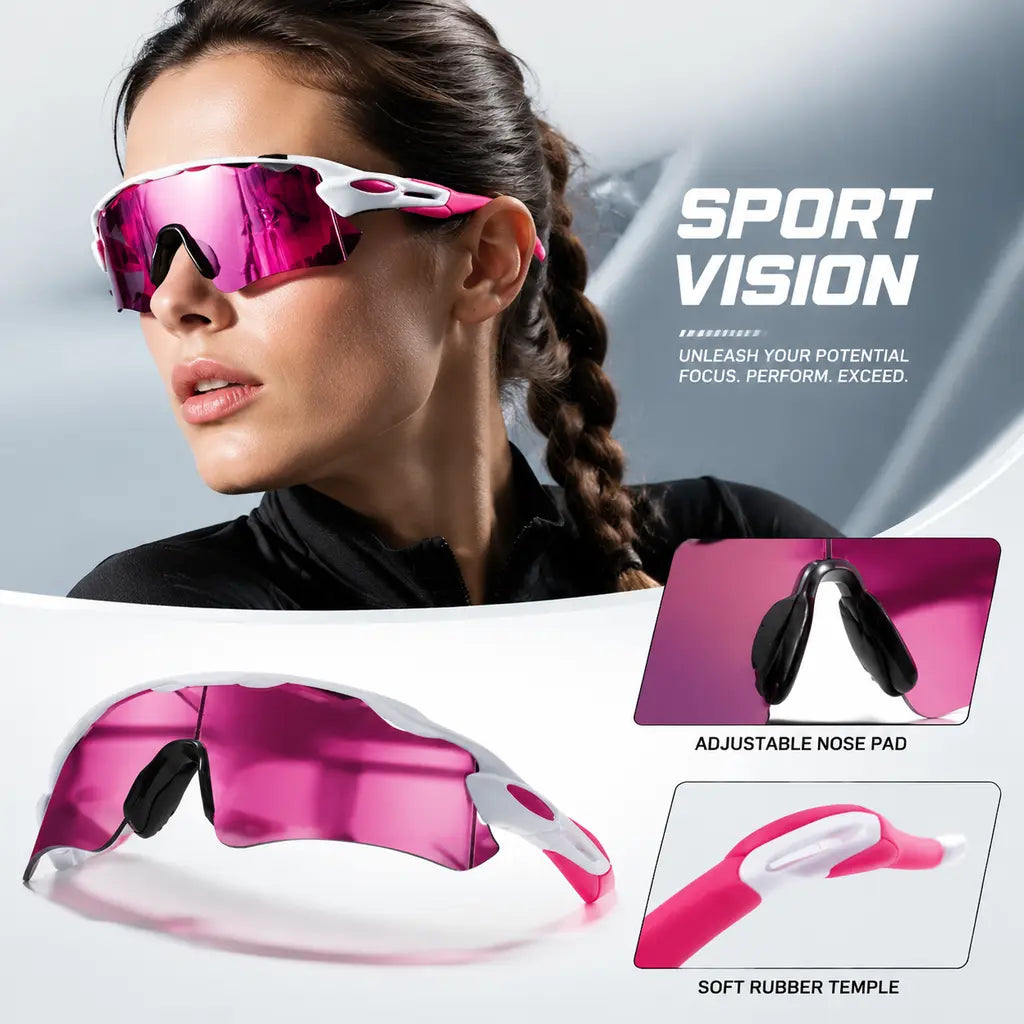 Windproof Polarized Sports Sunglasses – Mirrored Anti-Glare Cycling Shades