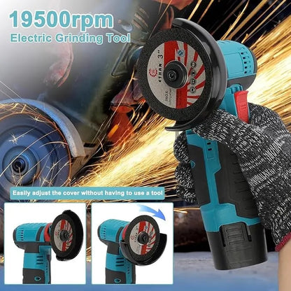 🔧✨ Cordless Mini Angle Grinder – 19500RPM, 12V, Dual Battery, Compact & Powerful!