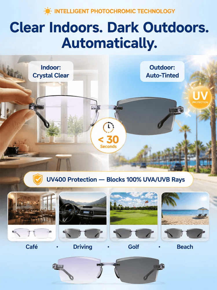 Rediscover Clear Vision  –   Smart Zoom Diamond-Cut Reading Glasses