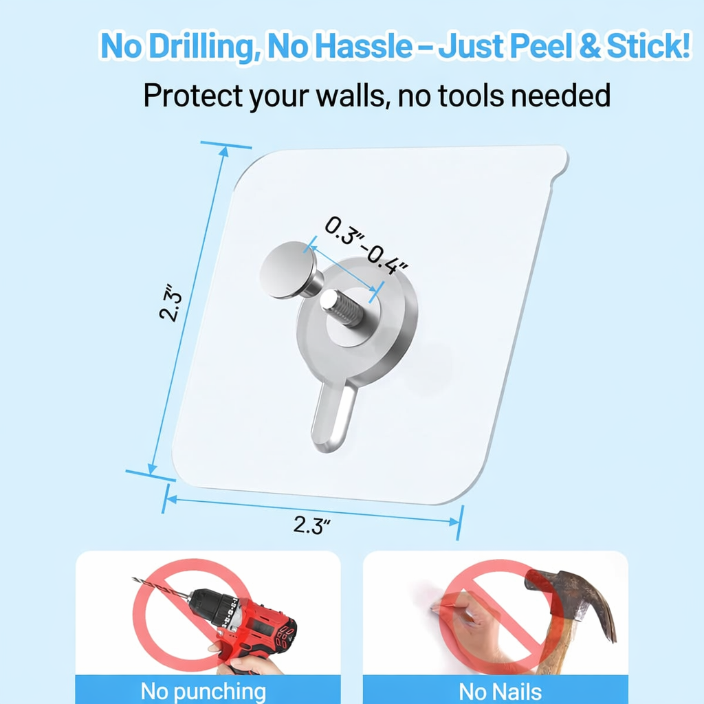 🔥Limited Time 49% Off✨⚡10 Pcs Self Adhesive Wall Hooks