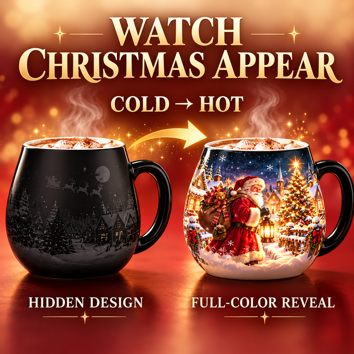 💫Christmas Magic Color-Changing Mug – Heat Reveal Holiday Gift🎁