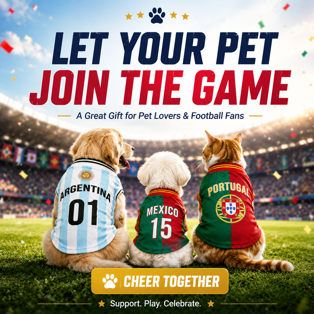⚽🐾 2026 North America Football Fan Pet Jersey