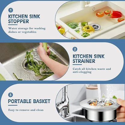 Upgraded 3 in 1 Kitchen Sink Drain Strainer