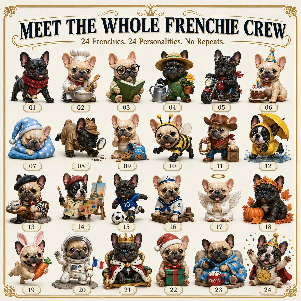⏳ Last Day 49% OFF – 🐶 24-Day French Bulldog Christmas Advent Calendar 🎄✨