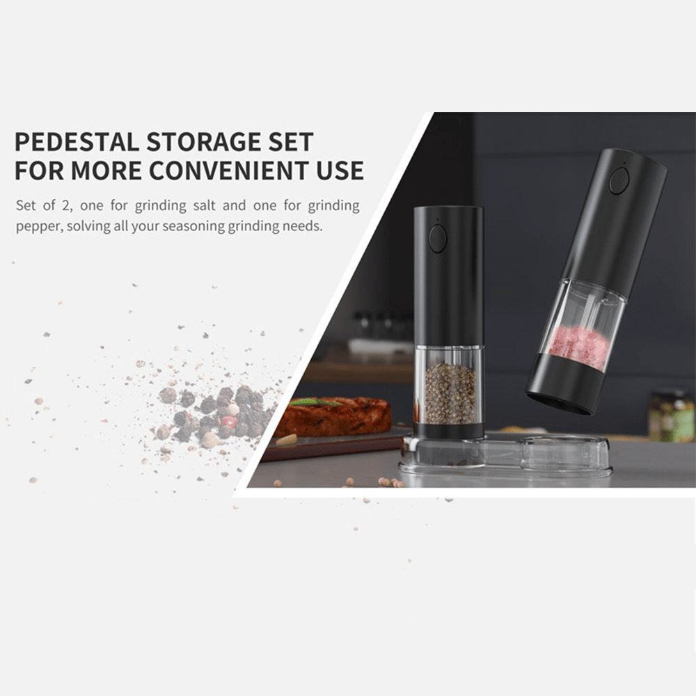Electric Salt and Pepper Grinder Set – Rechargeable with Adjustable Coarseness