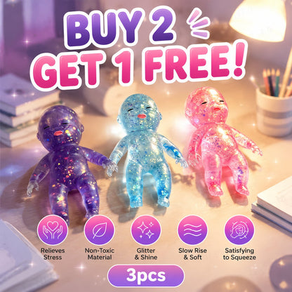 🔥 Viral Squishy Babies Glitter Squeeze Toy ✨