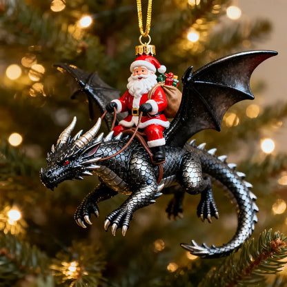 🎅Santa Riding Dragon Christmas Ornaments – 6-Piece Fantasy Collectible Set