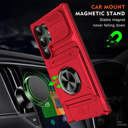 Samsung Galaxy S25/S24/S23 Case with Card Holder & 360° Magnetic Ring Stand