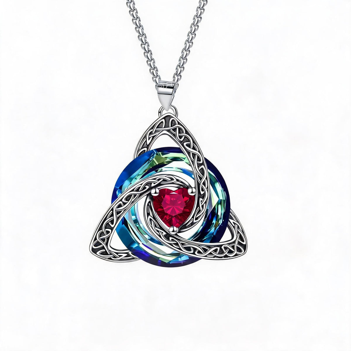 ✨ Birthstone Celtic Trinity Knot Necklace – Meaningful Irish Knot Pendant for Women, Anniversary & Birthday Gift