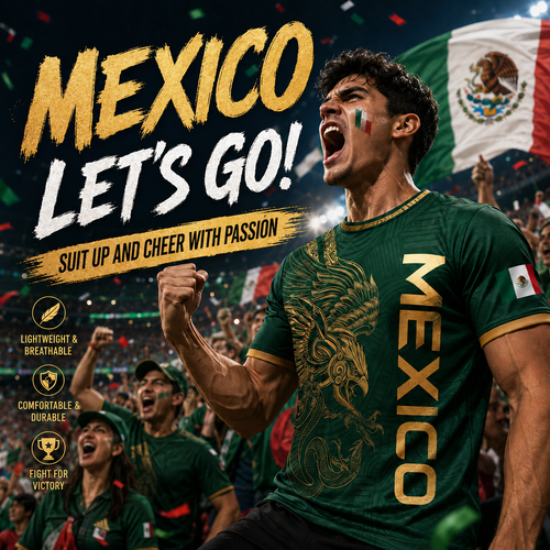 🇲🇽Men's Mexican Aztec Soccer Print Casual Tee