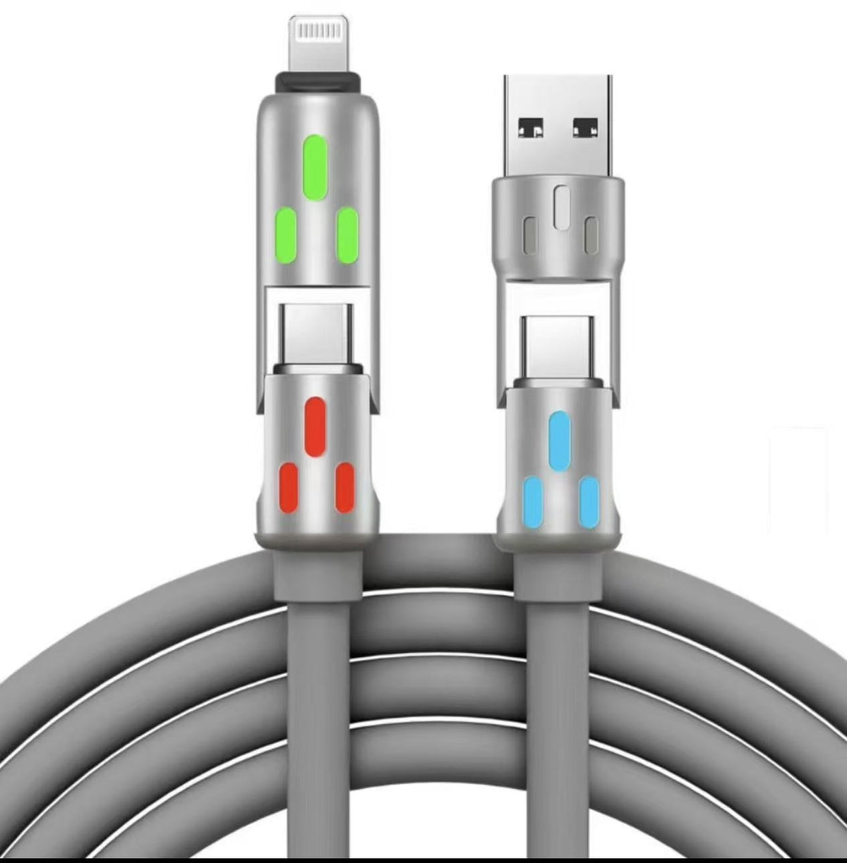 ⚡ Limited-Time Half-Price Offer 📱 4-in-1 LED Light-Up Charging Cable