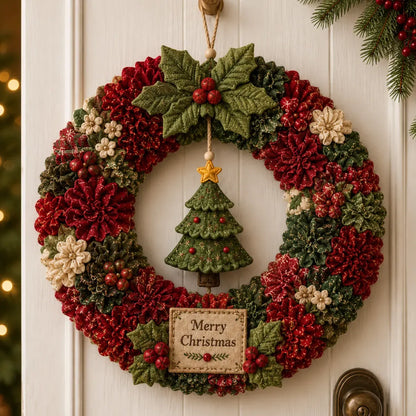 ⏰LAST DAY 49% OFF - 3D Fabric Poke Wreath DIY Kit 🎄🧡 (Video Tutorial & Finished Wreath Reference Included ✨ Beginner-friendly)