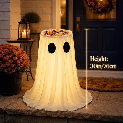 Halloween Glow-in-the-Dark Ghost Candy Holder Bowl
