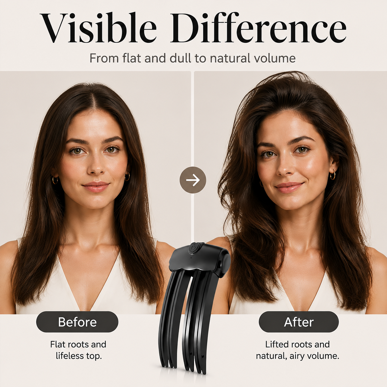 🎉 Over 48,000 Sold 💇 Cordless Heated Root Volumizing Hair Clip – Portable Styling Tool for Fine, Straight Hair
