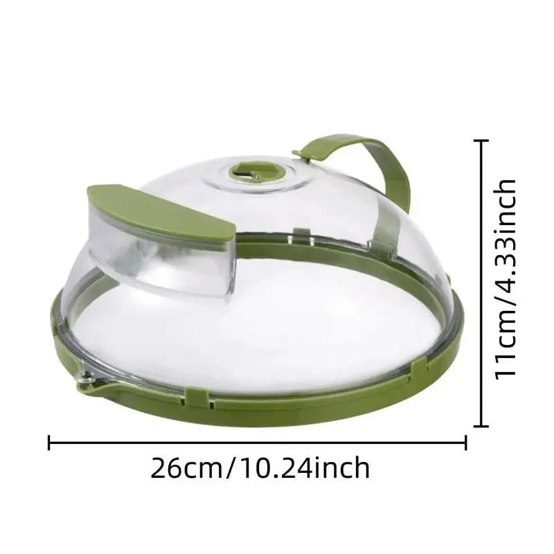 10' Clear Microwave Splatter Cover: Built-in Water Steamer & Steam Vent Lid