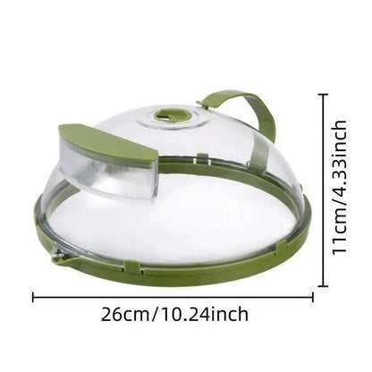 10' Clear Microwave Splatter Cover: Built-in Water Steamer & Steam Vent Lid