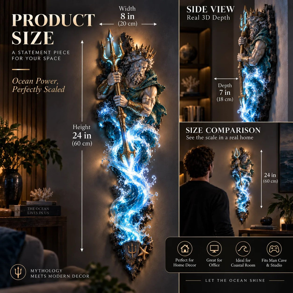 ⏰ Limited Stock 49% OFF  ⚡🌊 Mythological Sculpture Wall Lamp Collection 🏛✨