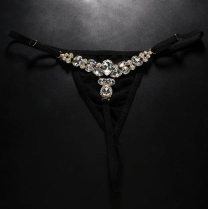 Women's Sexy Rhinestone Mesh Thong