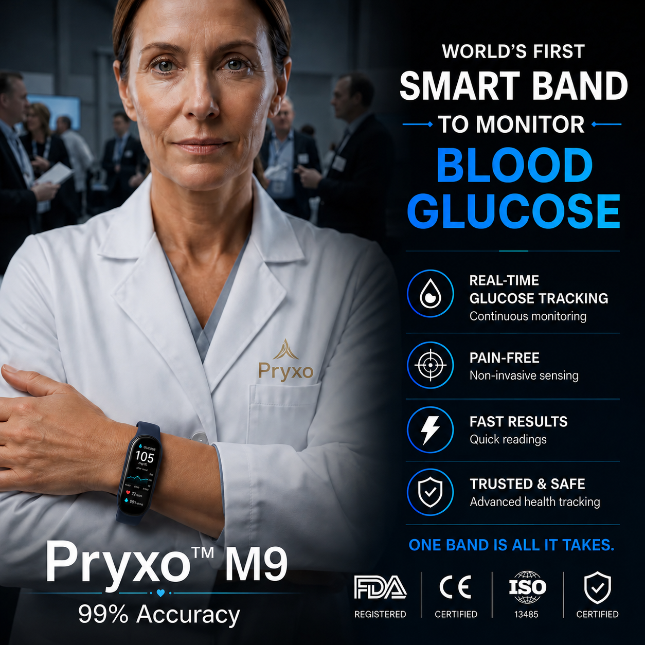 🔥80% OFF Launch Offer 🏆 2026 M9 Non-Invasive Smart Band 📈12 health reports - No-Prick