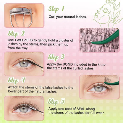 DIY Lashes Clusters Invisible Band Natural Soft Waterproof Lash Extension