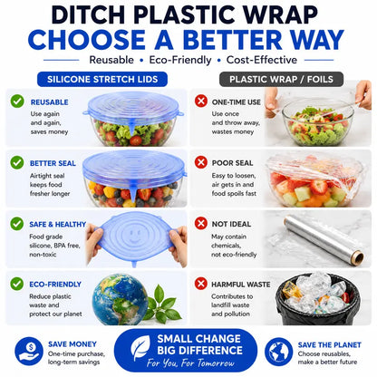 6 Pack Silicone Stretch Lids