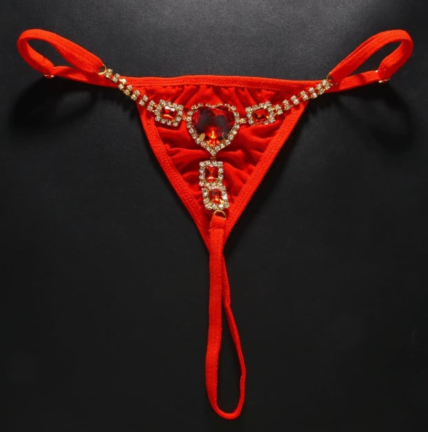 Women's Sexy Rhinestone Mesh Thong