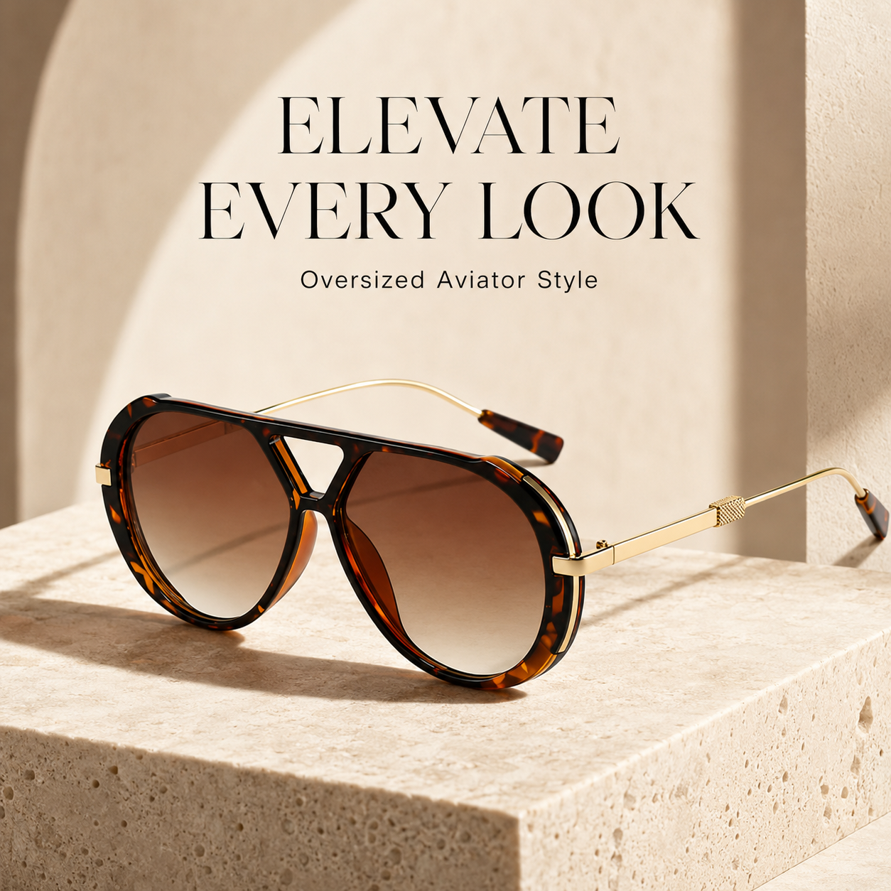 Retro Oversized Aviator Sunglasses | UV Protection & Iconic Style