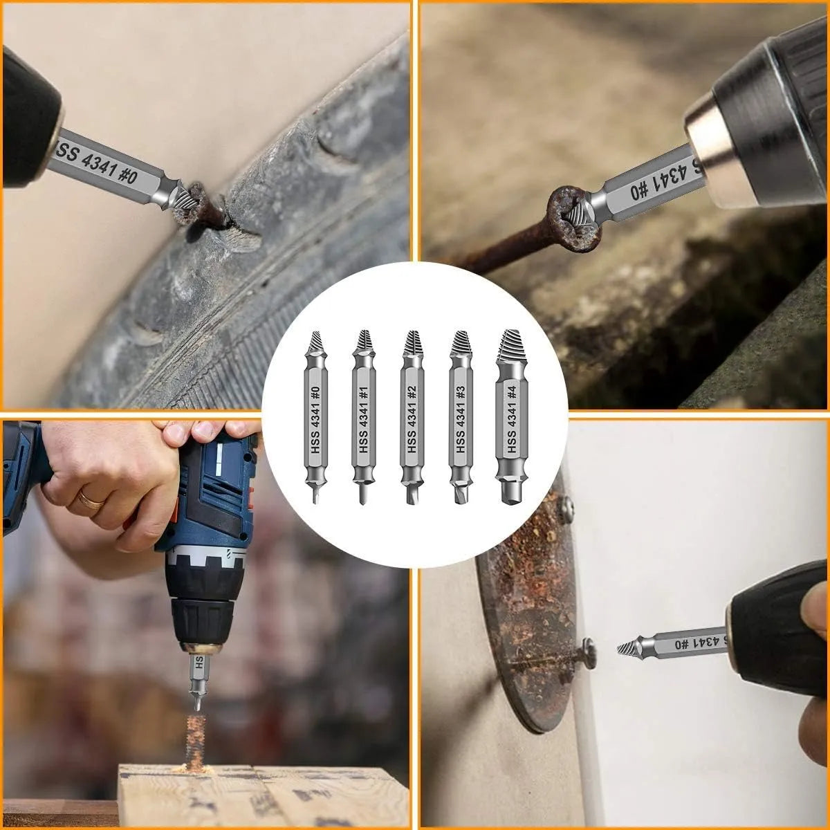 🔥🛠️ Stripped Broken Screw Remover, 🔩6 Counts Set Easy Out Bolt Extractor