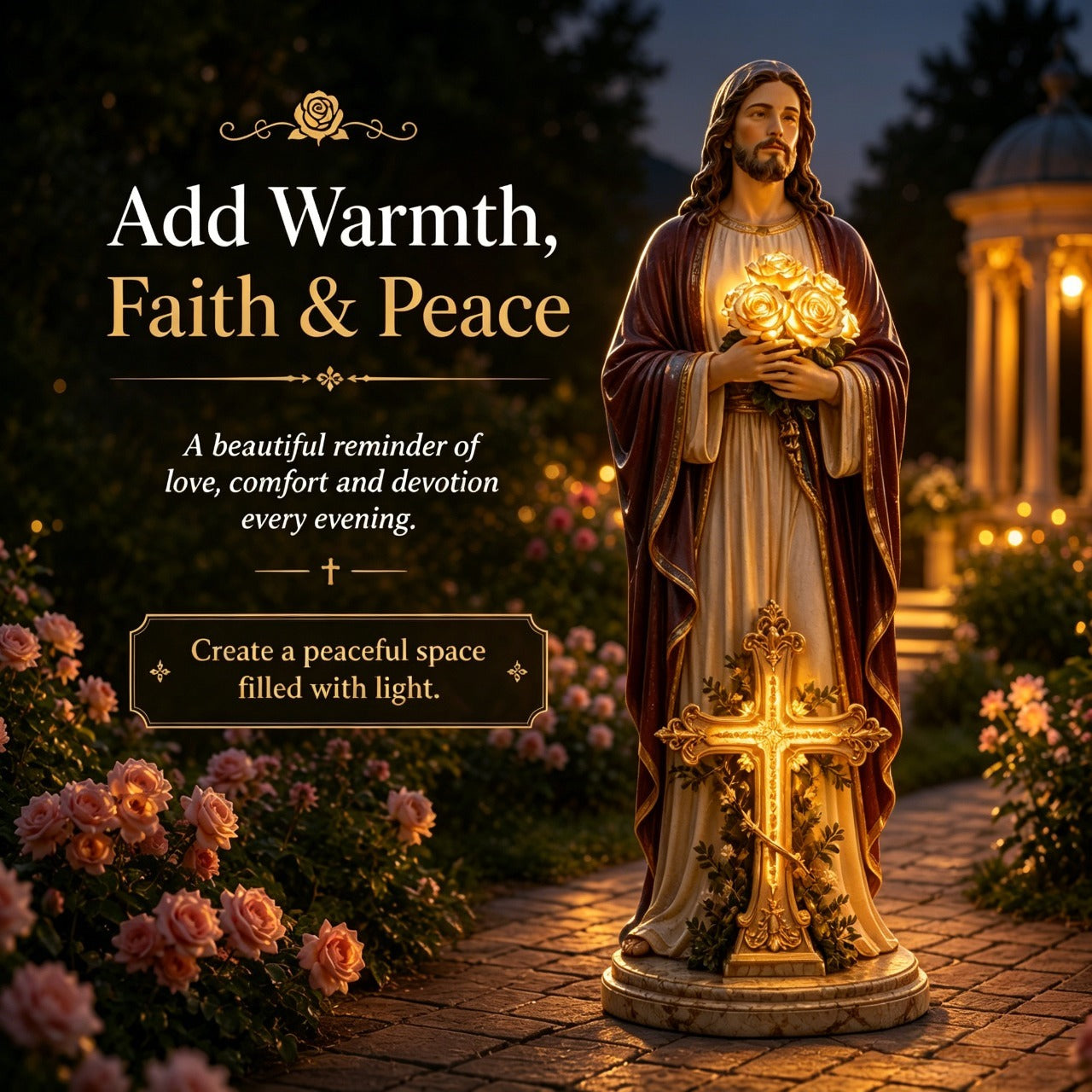🔥Last Day 49% OFF 💗 Blessed Light of Jesus & Virgin Mary Garden Sculpture💛