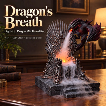 🐉 Dragon’s Breath Mist Diffuser – LED Fantasy Throne Decoration