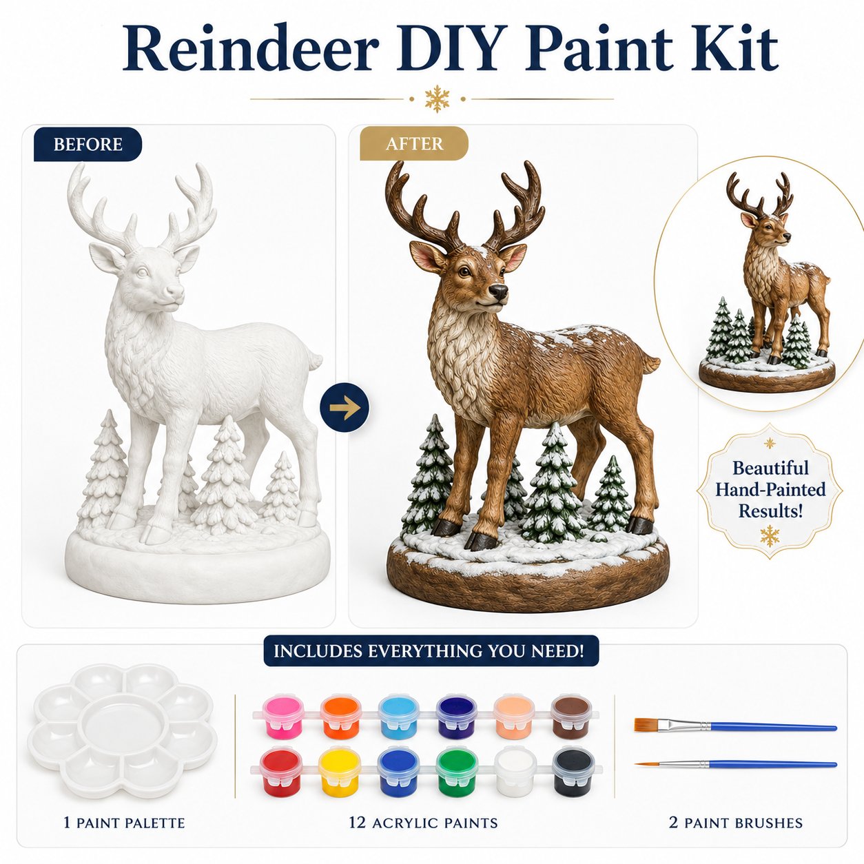 '- 🎨 Beginner-Friendly DIY Christmas Figurine Painting Kit | Create Your Own Festive Holiday Decorations 🎄💕