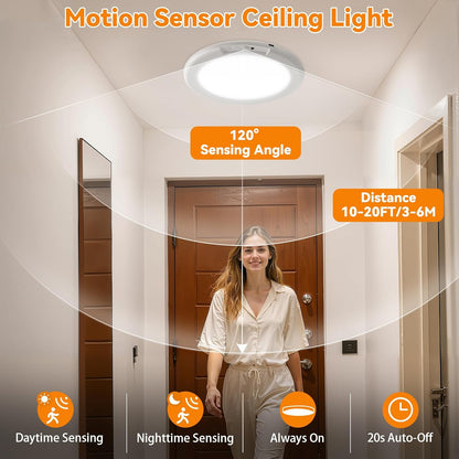 💡Rechargeable Magnetic Wireless Motion Sensor Ceiling Light with Remote
