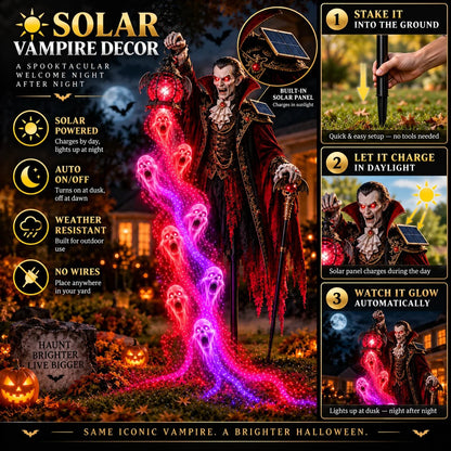 🎁 Today Only: 50% OFF 🎁🧛 Vampire Lord Crimson Soul Solar Garden Light