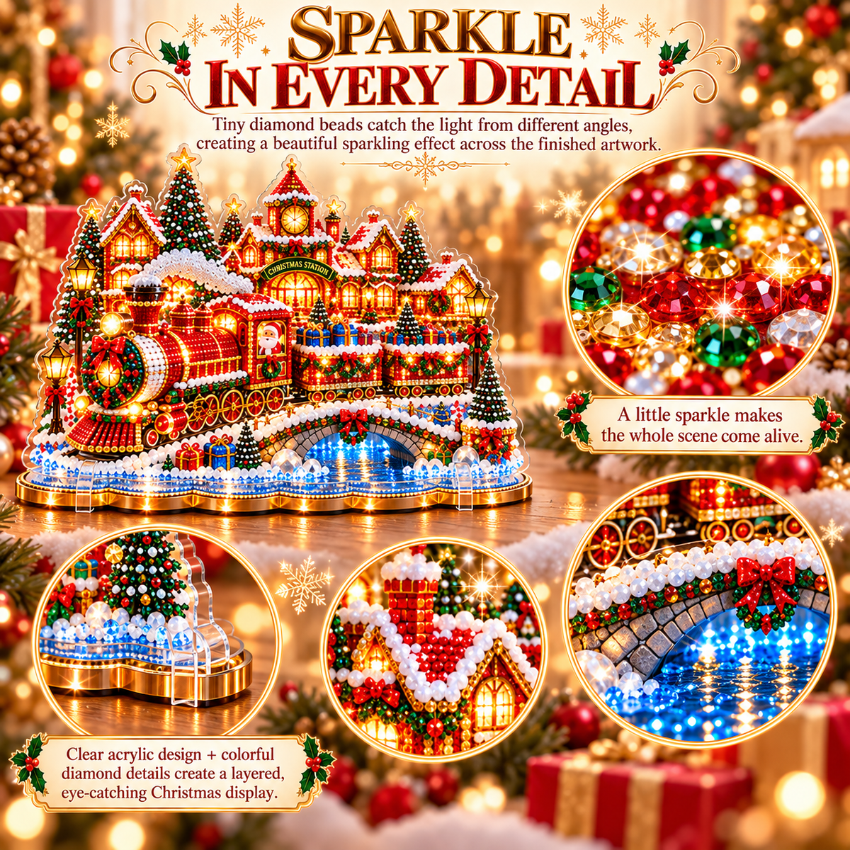 🎄Relaxing & Beginner-Friendly-❤️ DIY Christmas Village Diamond Art