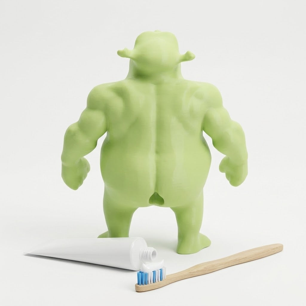 Unny Ogre Toothpaste Toppe🎁Gag Gift & Bathroom Meme Decor😂🛁