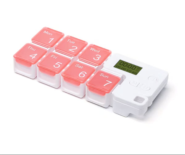 Noomoriey™ 7-Day Weekly Pill Box with Alarm Reminder👩‍⚕️🌈