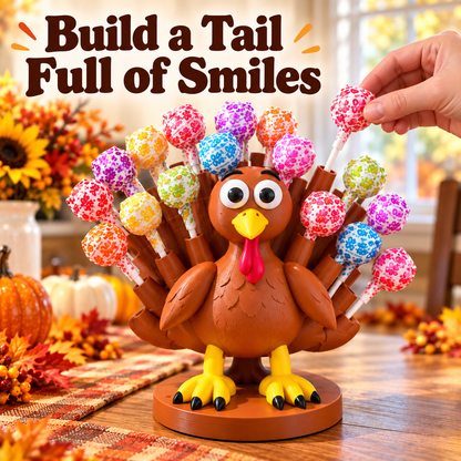 Turkey Lollipop Holder — A Rainbow Tail of Thanksgiving Fun