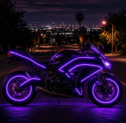 🏍️ Motorcycle RGBIC Glow Kit – 5000+ Colors, Music Sync & App Control