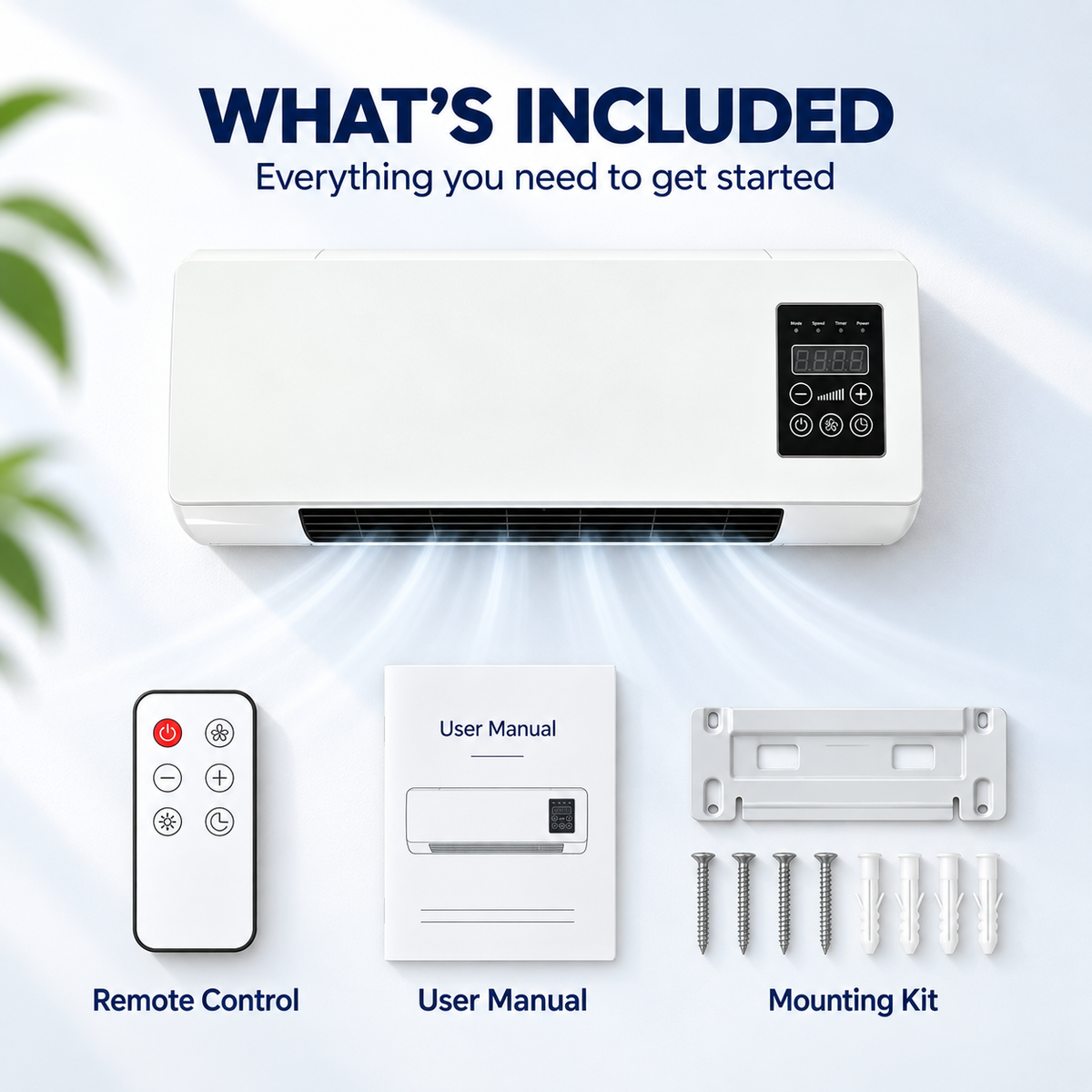 ❄️🔥 2-in-1 Wall-Mounted Cooling & Heating Unit – Remote Control