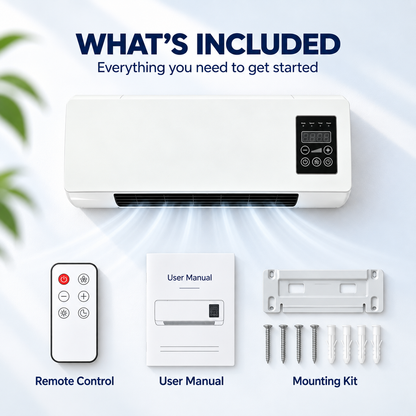 ❄️🔥 2-in-1 Wall-Mounted Cooling & Heating Unit – Remote Control