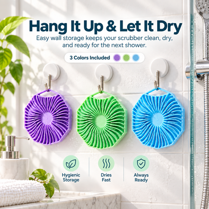 🚿 Ditch the Soggy Loofah – 3-Pack Silicone Scrubber Set 49% OFF
