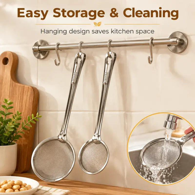🔥 50% OFF 2-in-1 Stainless Steel Frying Filter Tongs – Clip, Drain & Serve Easily