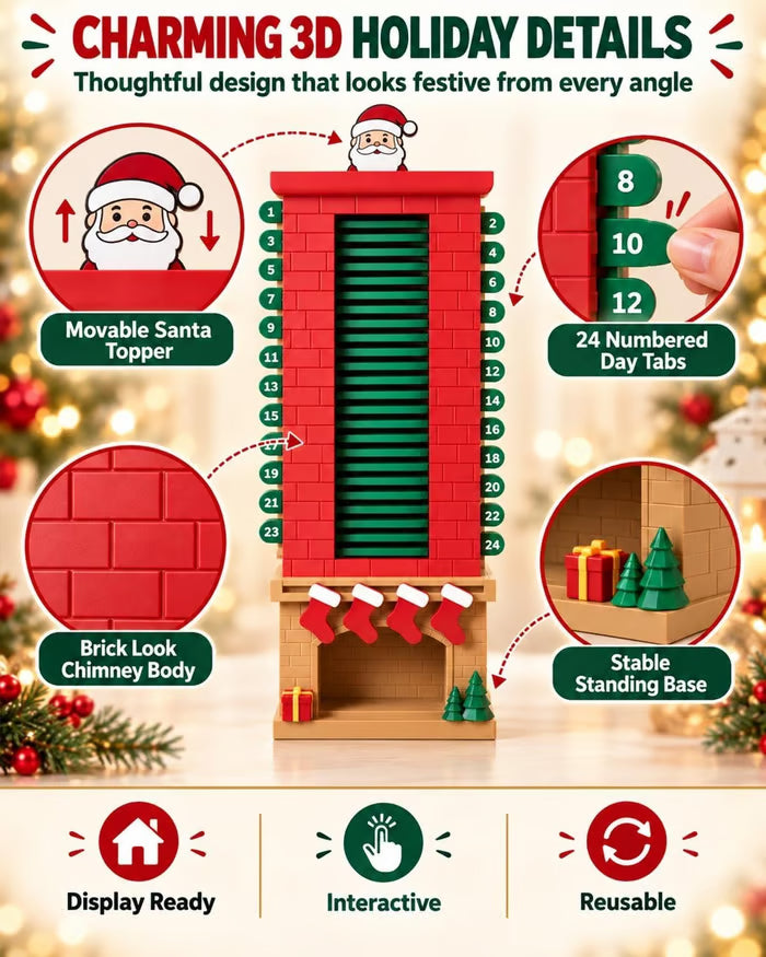 Santa Chimney Advent Calendar – 24-Day Christmas Countdown