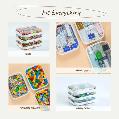 Clear Organizer Storage Box Clear Hard Shell Zipper Case